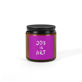 Joy is ART Scented Soy Candle - Multi-Size Amber Jar