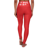 My Body is Art  - High Waisted Yoga Leggings Red