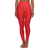 My Body is Art  - High Waisted Yoga Leggings Red